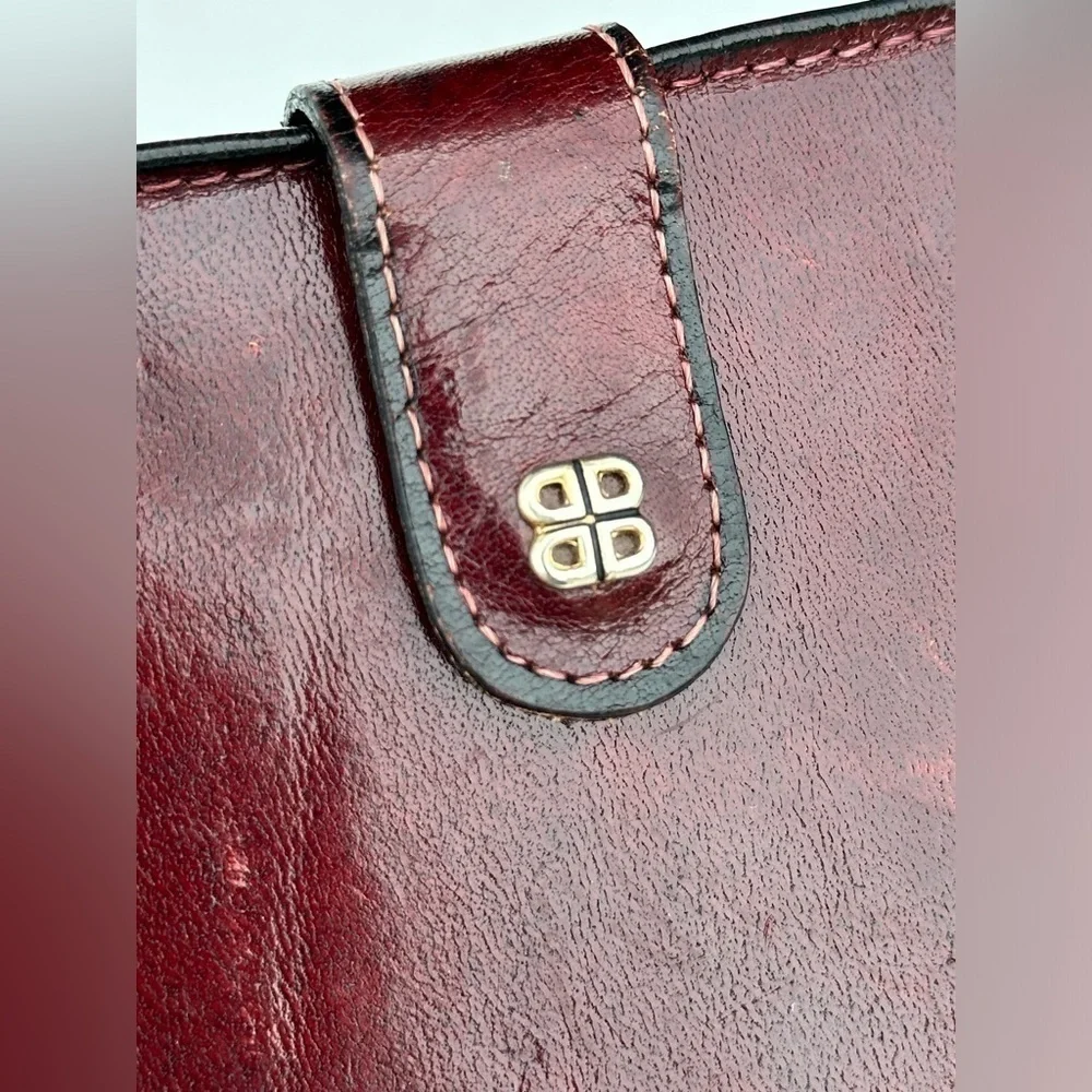 Bosca Bi-fold Wallet/ Red Hand stained hide
